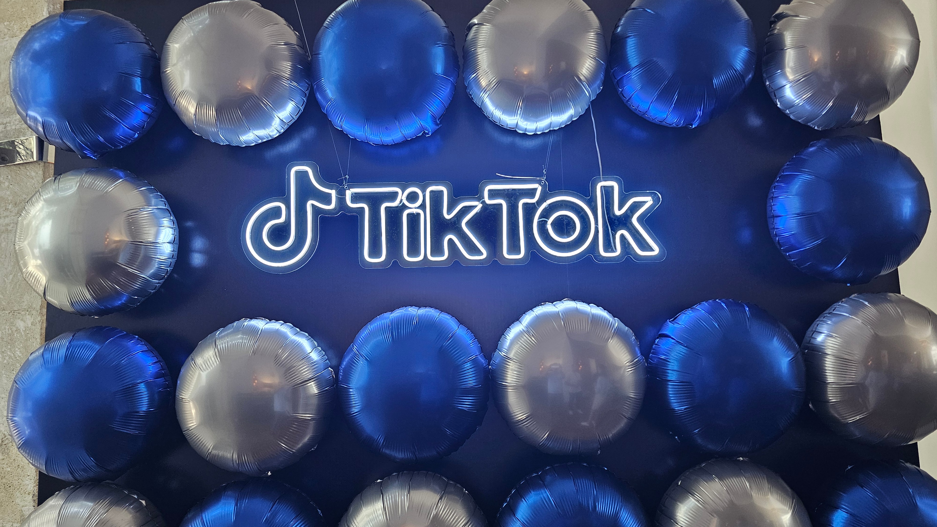 Conference stage prepared for TikTok meetings