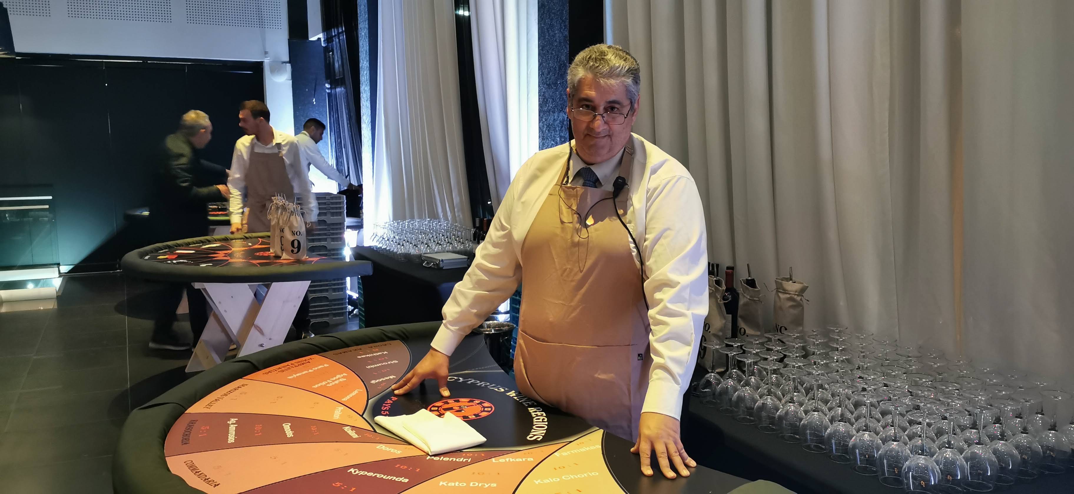 Wine Casino installation in an ornate private event venue