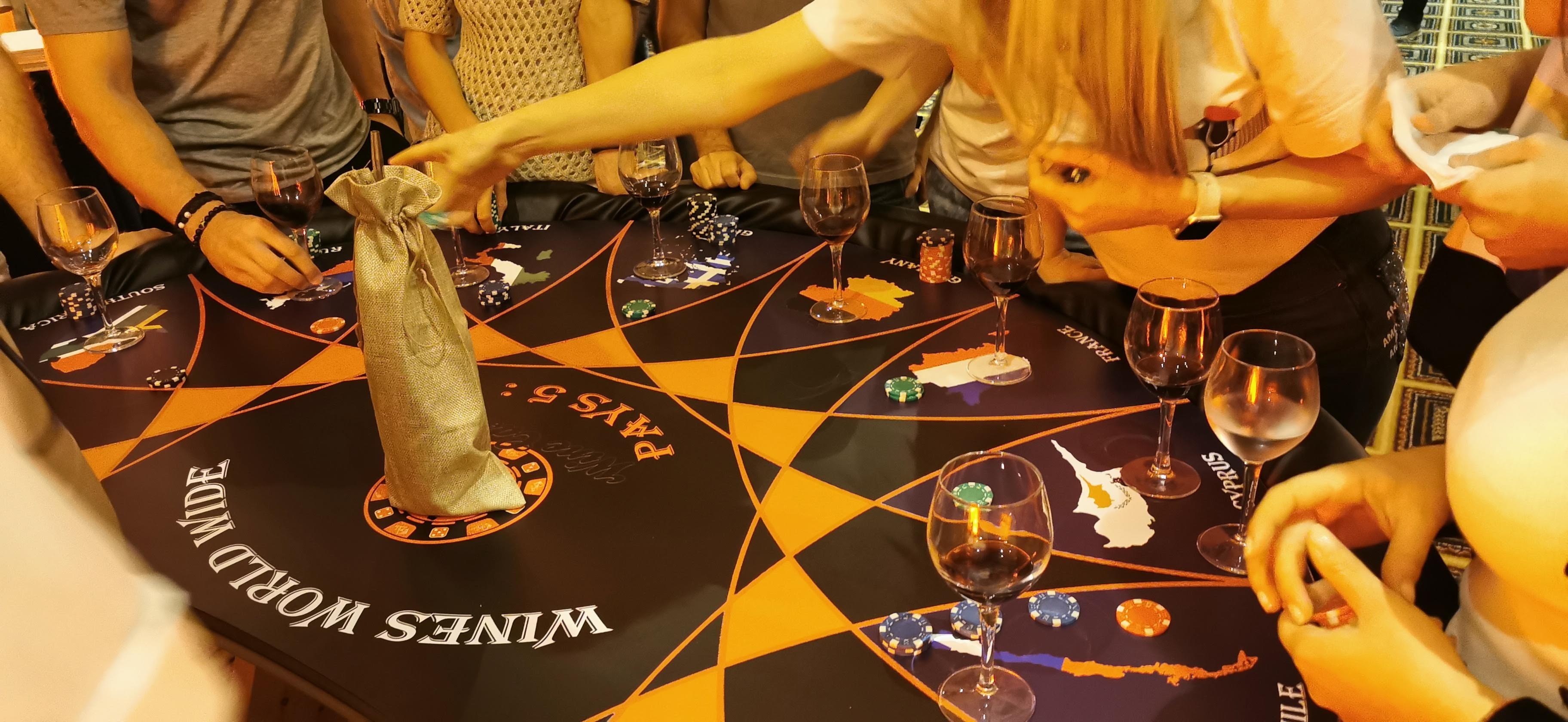 Wine Casino table set in blue evening light