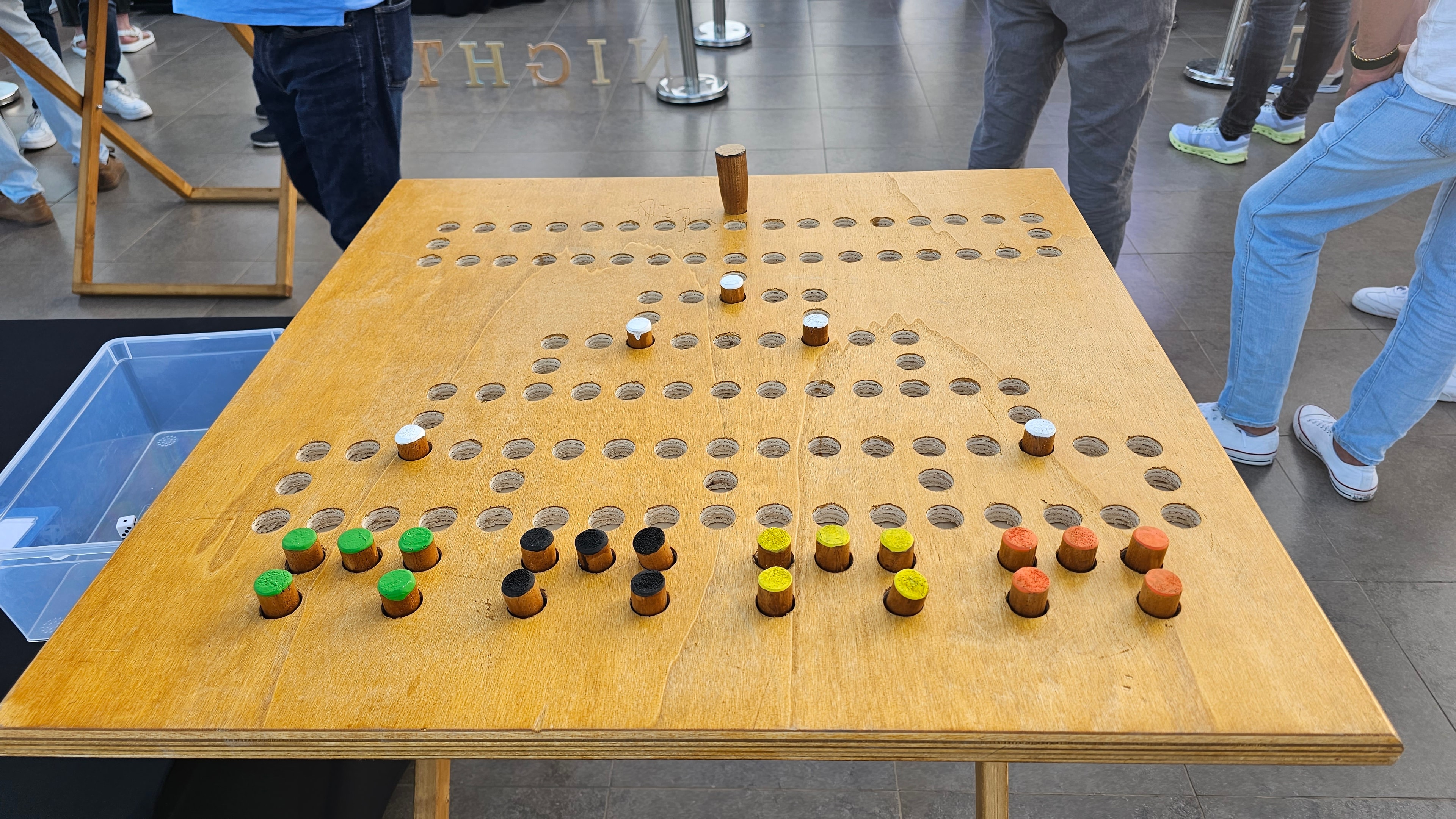 Team members solving an interactive mind game together